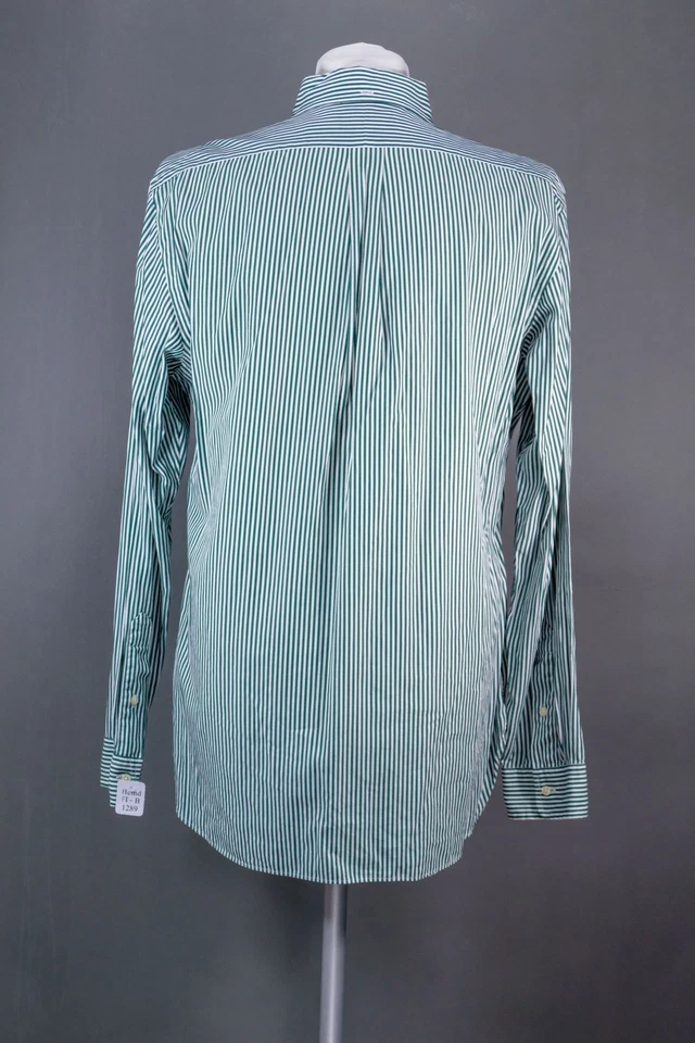 Ralph Lauren Oberhemd Langarm Hemd L weiß grün gestreift Button-Down Slim B1289 - Bild 1 von 1