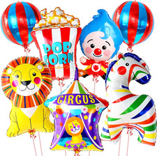 Circus Balloons for Carnival Theme Party Decorations, 7 Count, Perfect for