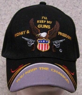 2nd Amendment I'll Keep My Guns Black Cap Hat Embroidered NEW