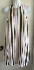 Cremieux NWOT Striped Sleeveless A-Line Shift Split Panel Back Dress Size 2