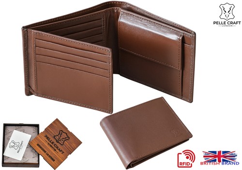 Personalised Mens Genuine Leather Wallet RFID SAFE Dual Tone Window ID Gift Box - Picture 47 of 51