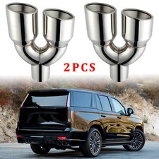 For Cadillac Escalade 2PC 9.5"L 2.5"In 3.5"Out Dual Exhaust Tip Exhaust Pipe Tip