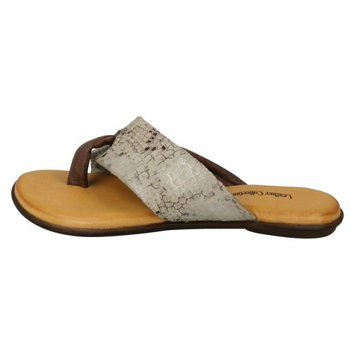 Ladies Leather Collection 'F00128' Casual Toe Post Sandals - Picture 11 of 18