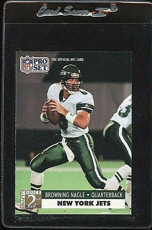 1991 PRO SET #763 BROWNING NAGLE ROOKIE RC NEW YORK JETS 