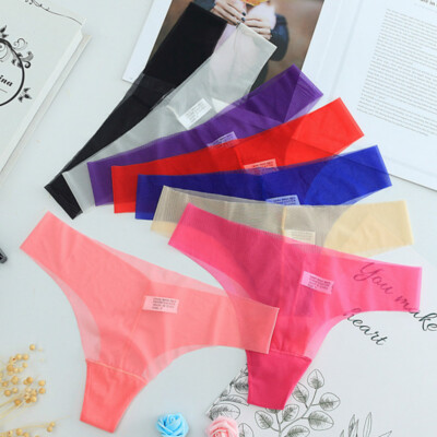 3X Damen Durchsichtig Netz Slip G-String Tanga Höschen Unterhose Sexy