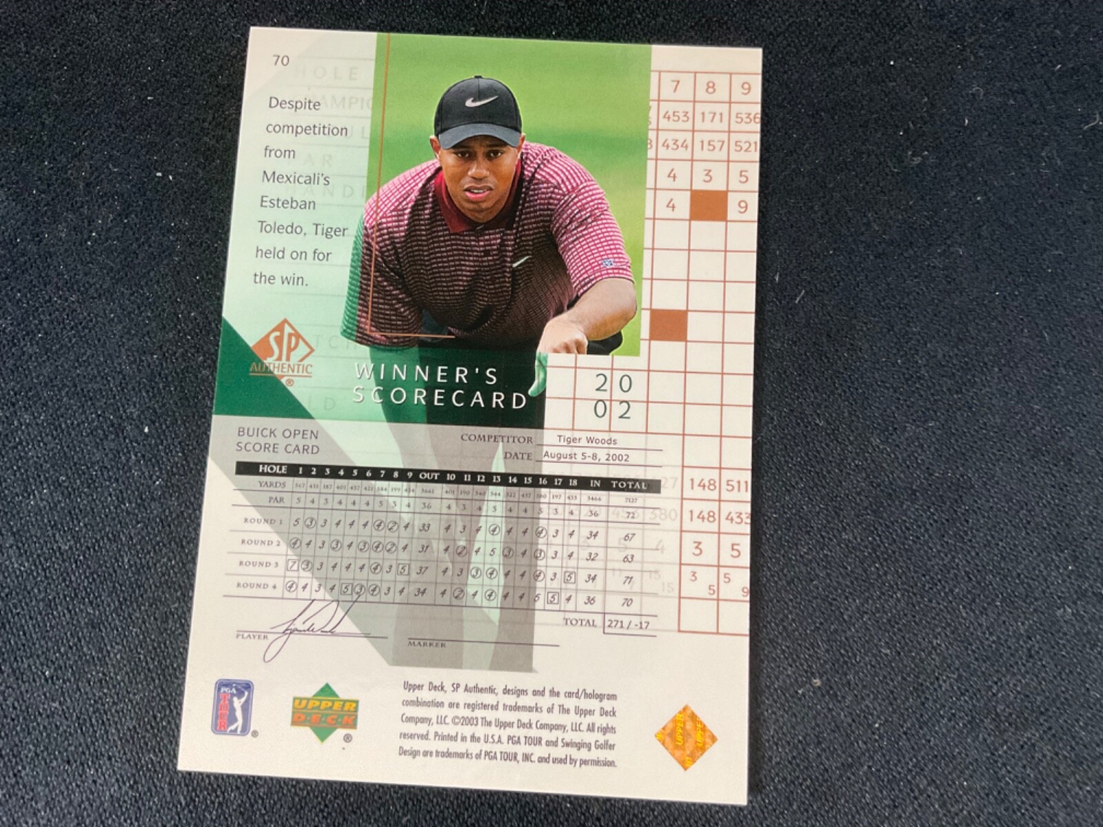 2003 SP Authentic - Winner's Scorecard #70 Tiger Woods 078/3499 | eBay