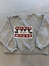 Mickey Mouse Sweatshirt Womens Small Vintage Disney Crop Made in USA Boxy Crew