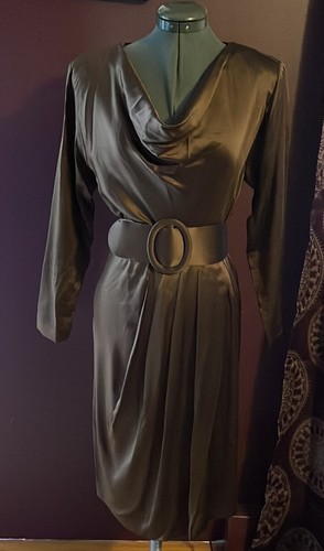 Vintage Gillian Brown Silk Cowl Neck 