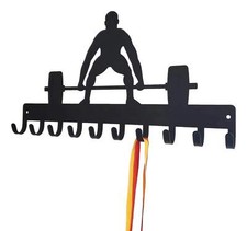 Weightlifting Medal Holder with 10 Hooks Made in USA