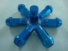 12x1.25 Blue Tuner Lug Nuts Set of 20 Closed End Long m12x1.25
