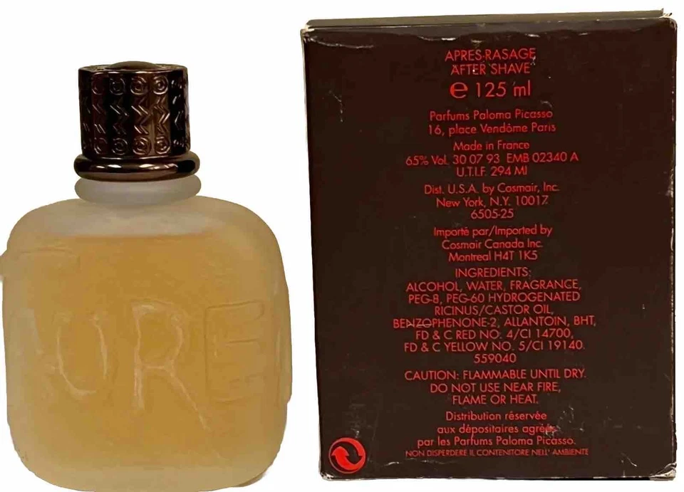 MINOTAURE de Paloma Picasso para HOMBRE: caja para después del afeitado 4,2 oz puede deshilacharse Foto 2 de 2