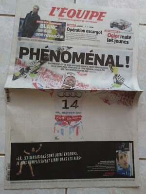 L Equipe Journal 16/02/2015/ SKI/ JEAN-BAPTISTE GRANGE ''PHÄNOMENAL'' WEIHNACHTSAKTION