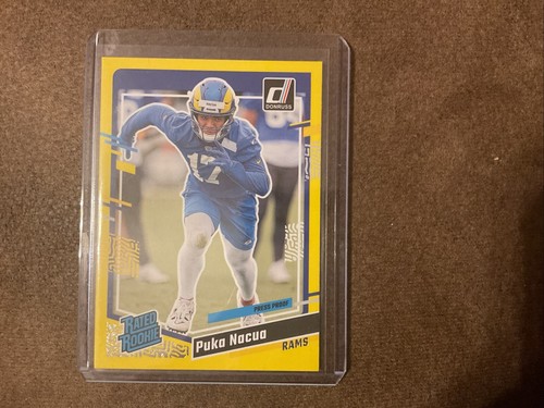 2023 Panini Donruss Football Puka Nacua RAMS 357 Rated Rookie Yellow Press Proof - Bild 2 von 4
