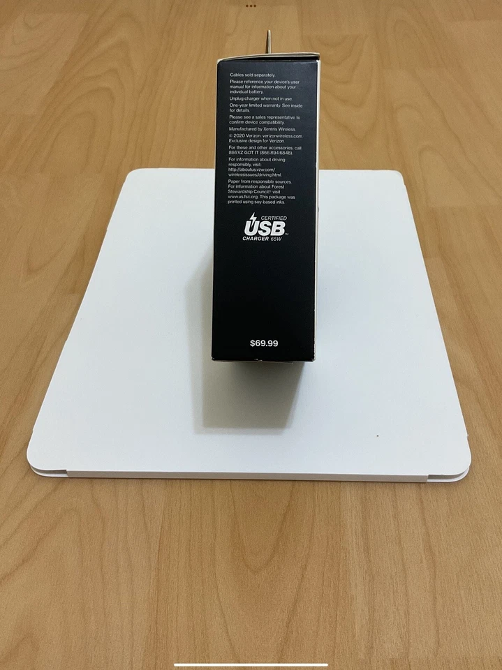 Kit de cable cargador rápido USB-C original Verizon 65WN para iPhone 15/15 Pro/Max/Plus Foto 3 de 4