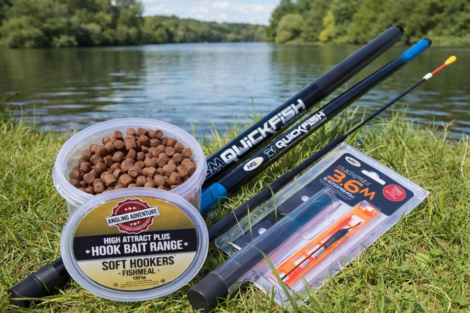 3.6m Fishing Pole Elasticated with Pole Rig & Disgorger Quickfish Combo NGT