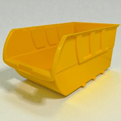 Homak Large Yellow Plastic Storage Bin   Stackable Tool & Parts Organizer