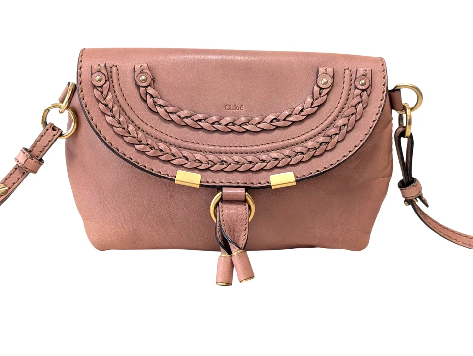 Chloe Marcie Mini Shoulder Bag Crossbody Bag Leather  Salmon Pink - Image 2 of 4