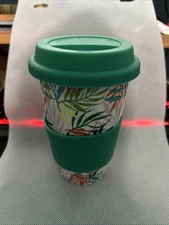 Travel Tumbler IQ ACCESSORIES Ceramic Patterned w/ Lid & Wrap 12oz Coffee/Tea