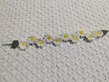VINTAGE SPRIG OF 10 WHITE DAISIES WITH YELLOW CENTERS-11" LONG