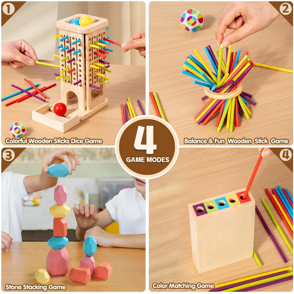 Montessori Toys for 3-5 Year Olds | Educational Wooden Game for Fine Motor - Image 2 of 4