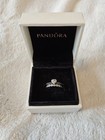 Pandora Two Rings Sterling Silver 925 Size 52 Heart And Detailed Band With Box