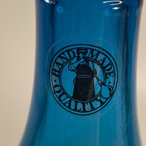Ikea Vase mundgeblasen Mid Century Stil türkis blau ombre Kunstglas bauchig - Bild 5 von 15