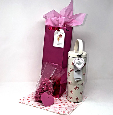 Hydrapeak Artisan Nomad Tumbler 32oz Insulated Valentine Gift pink ribbon hearts