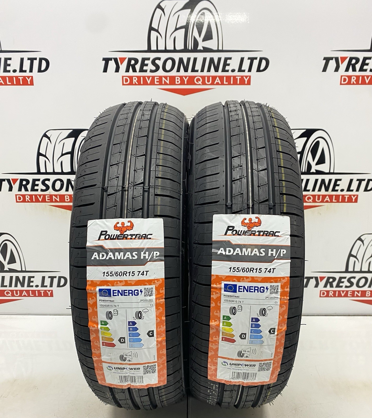2 X 155 60 15 POWERTRAC 155/60R15 74T M+S AMAZING HIGH QUALITY TYRES 1556015