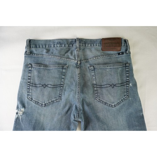 Lucky Brand 121 Slim Jeans Mens Size 32 Light Wash Denim Distressed - Picture 5 of 7