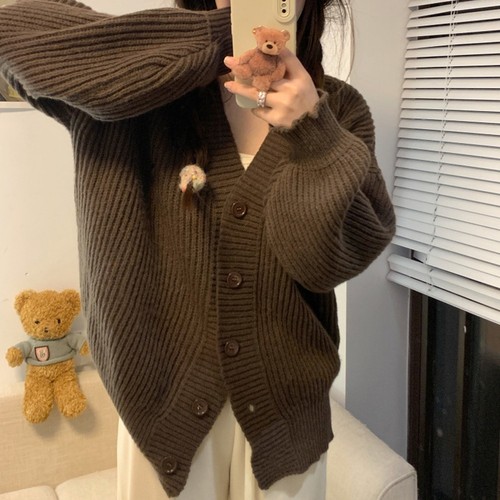 Fashionable Acrylic Single Breasted Cardigan for Women in Various Colors - Picture 10 of 28