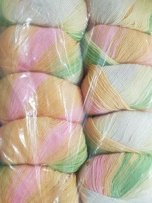 500gr. ALIZE-Wolle Baby WoolBatik:   Lila-Scwarz