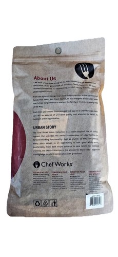 CHEF WORKS URBAN APRON BERKELEY HALF BISTRO (AHS01-JBK) JET BLACK 18x28 Unisex - Picture 2 of 2