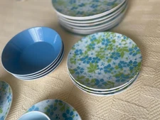 Mikasa Blue Clover Country fashions Dishes Service For 8 with Many Extras 47 Pcs