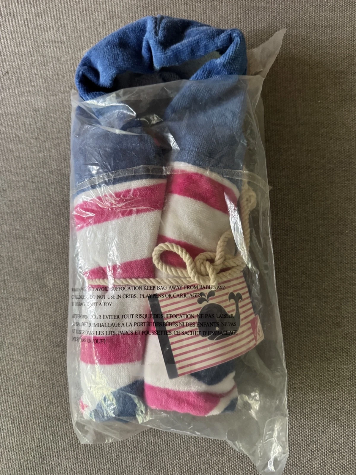 pottery barn baby - baby beach wrap hooded towel - whale design
