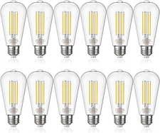 Edison Light Bulbs 5.5W, 60W Equivalent Dimmable Vintage LED 12PK, 5.5w/2700k 
