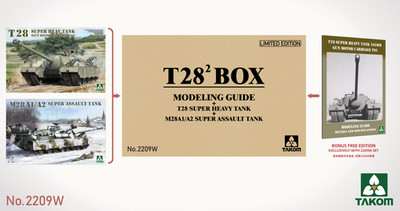 Takom 2209W 1/35 T28 Super Heavy Big Box, 2 full kits T-28 + M28A1/A2 + Modellin