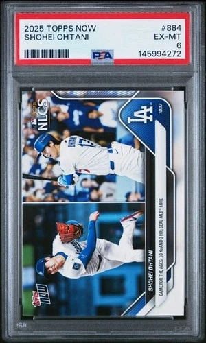 2025 Topps Now 10Ks and 3 HR #884 Shohei Ohtani LA Dodgers PSA 6
