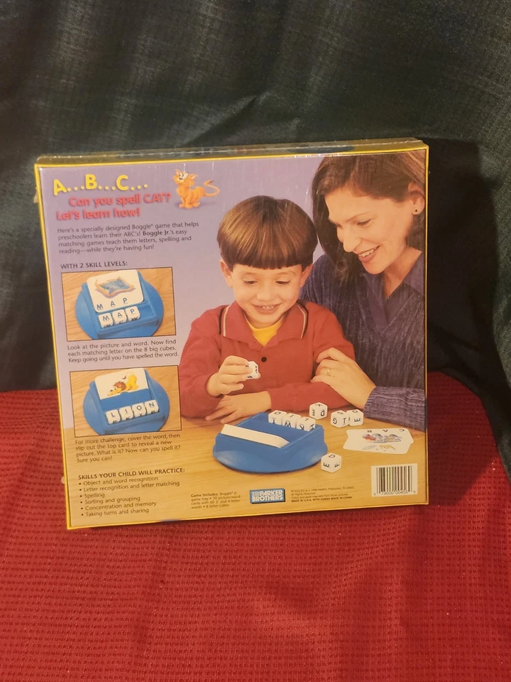 Vintage 1998 Boggle Jr. Preschooler's Game Parker Brothers Ages 3-6 New Sealed - Image 2 of 2