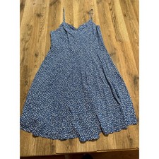 Old Navy Cami Dress Womens Large Blue Floral Adult Smocked Back Rayon Excellent