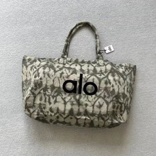 ALO Yoga Large Gray Tie Dye Tote Bag Gym Beach Travel Carryall Canvas Shoulder