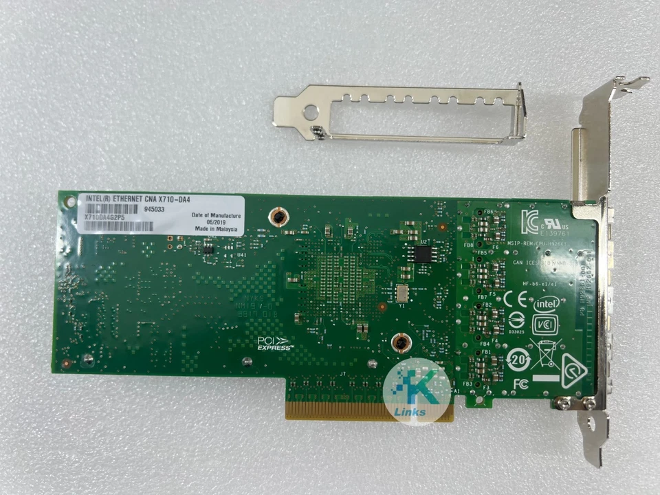 Intel X710-DA4 Quad-port 10Gbps SFP+ PCIe 3.0 x8 10Gbps Ethernet Network Card - Image 2 of 3