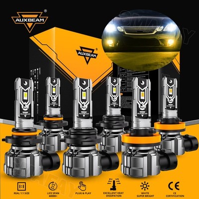 For Toyota Matrix 2009-2014 AUXBEAM LED Headlight High Low White+Fog Bulb Amber