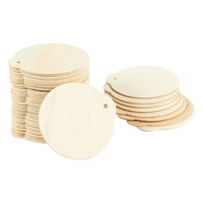 48 Pack DIY Wooden Disk Christmas Tree Decorations, Blank 3 In Wood Ornaments