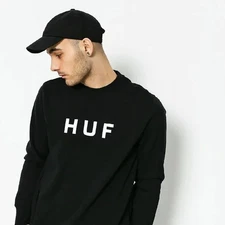HUF Crewneck Sweatshirt Original Logo Crew in Black XL