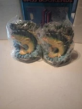Vintage Largemouth Bass Ceramic Bookends