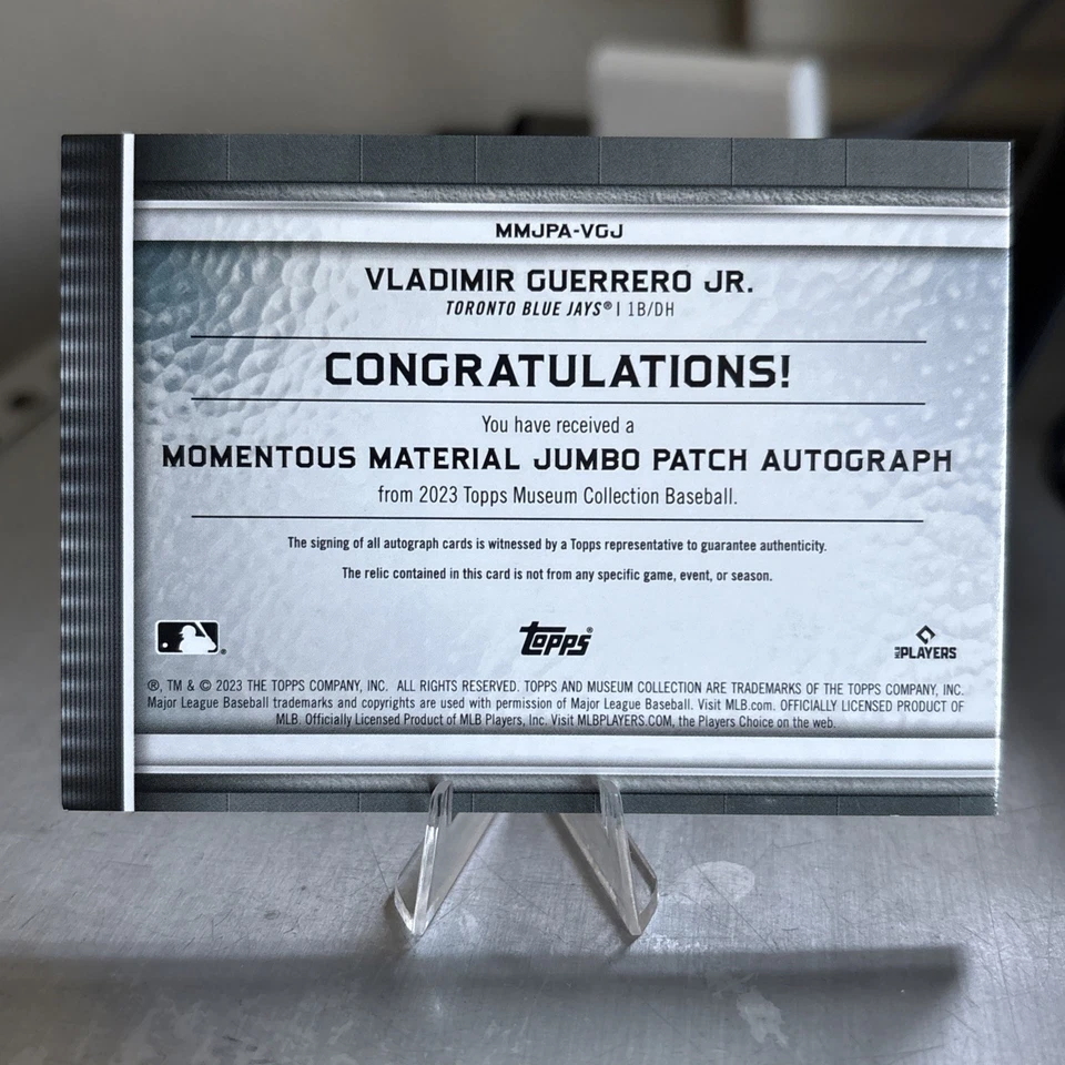 Vladimir Guerrero Jr. 2023 Museum Collection 7/10 Jumbo Patch Auto - Image 4 of 4