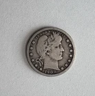 1908 O Barber Quarter Liberty Head New Orleans Silver Coin