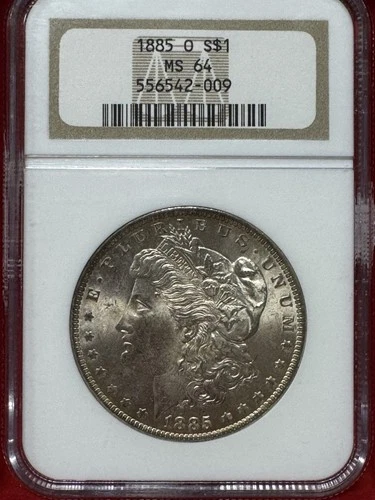 1885-0 Morgan Dollar In NGC MS-64 Toning On Reverse