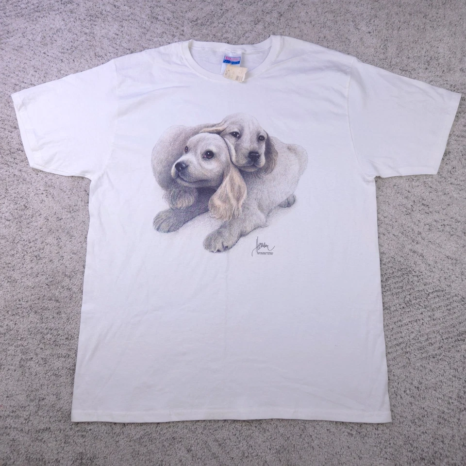 Camiseta Cocker Spaniel Feminina Extra Grande Cachorro Bob Harrison Filhote Top Anos 90 Nova Com Etiqueta - Imagem 2 de 4