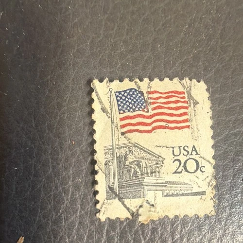 USA 20c Flag Used Postage Stamp Multicolor Machine Cancel (Uncertified)